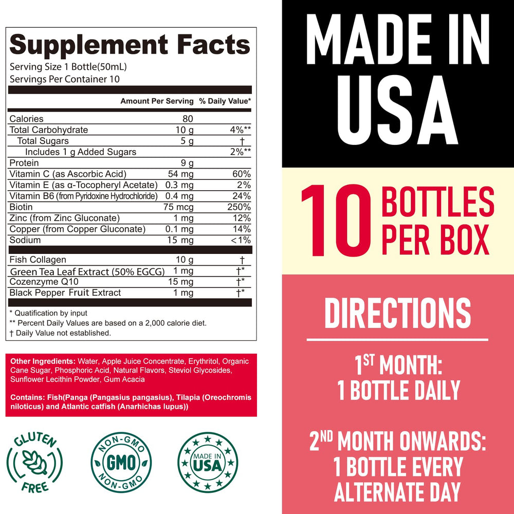 Heivy Liposomal Liquid Collagen bottle back label detailing ingredients.