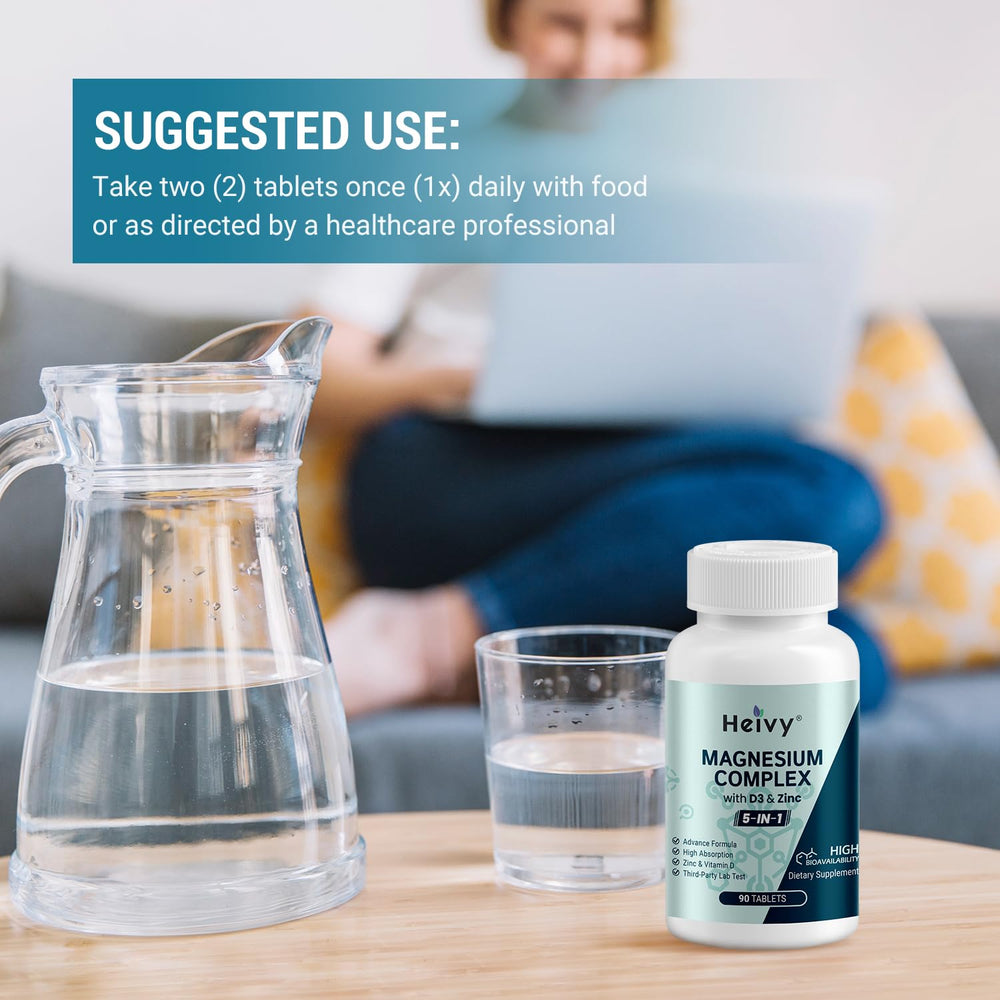 Heivy Magnesium Complex capsules with zinc and vitamin D3 promoting immune support and bone health