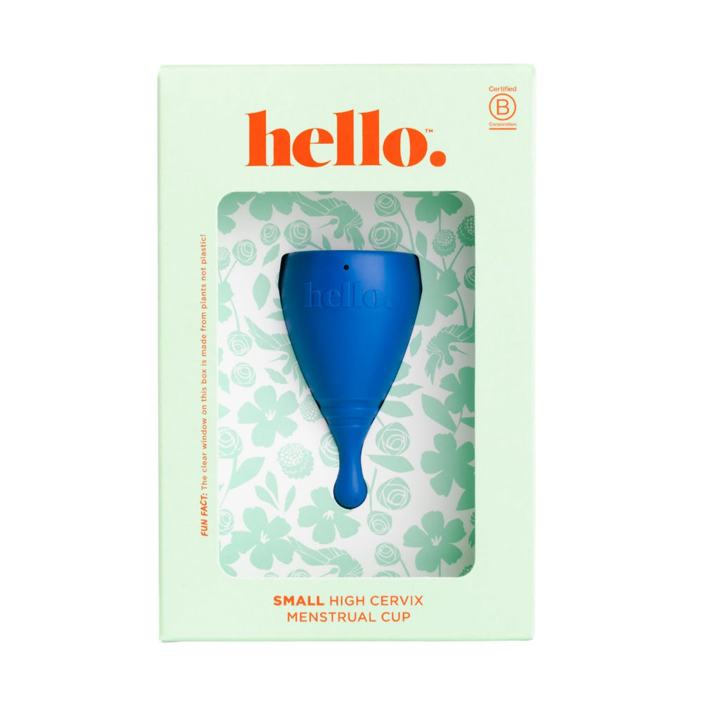 Hello Period Cup high cervix side view shows secure fit for high cervix users.