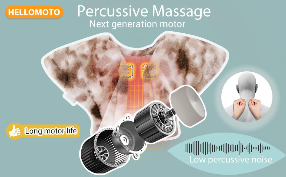 HELLOMOTO percussive massage action shot, demonstrating dynamic massage for muscle relief.