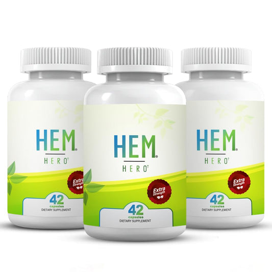 Hem Healer Hem Hero bottle front for convenient daily relief.
