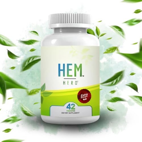 Hem Healer Hem Hero bottle close-up highlighting natural relief potential.