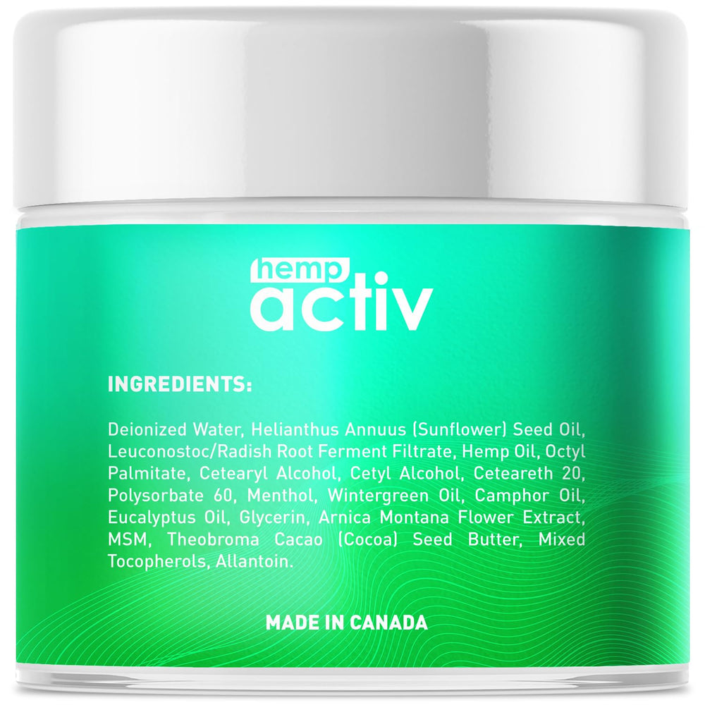 HEMPACTIV best-value 4oz jar for longer use per ounce.