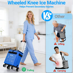 Hemei9319 knee ice machine with wheels and handle enables effortless transport.