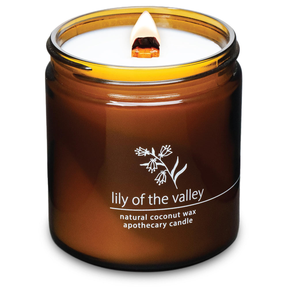 Hemlock Park crackling wood wick candle enhances cozy ambience in any room