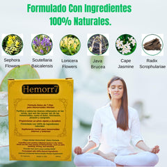 Hemorr7 label closeup with ingredients and purity notes