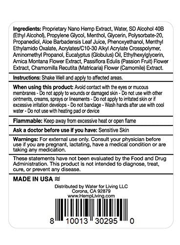 HEMP LIVING Freeze Roll On packaging highlighting safe external use