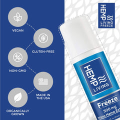 HEMP LIVING Freeze Roll-On used post-workout for soothing muscle tension.