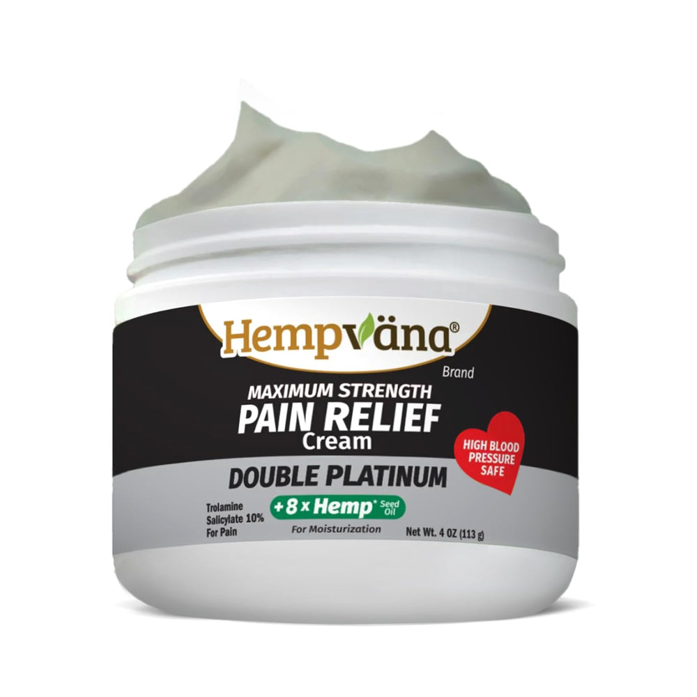 Hempvana Double Platinum Relief Cream bottle pour showing easy application