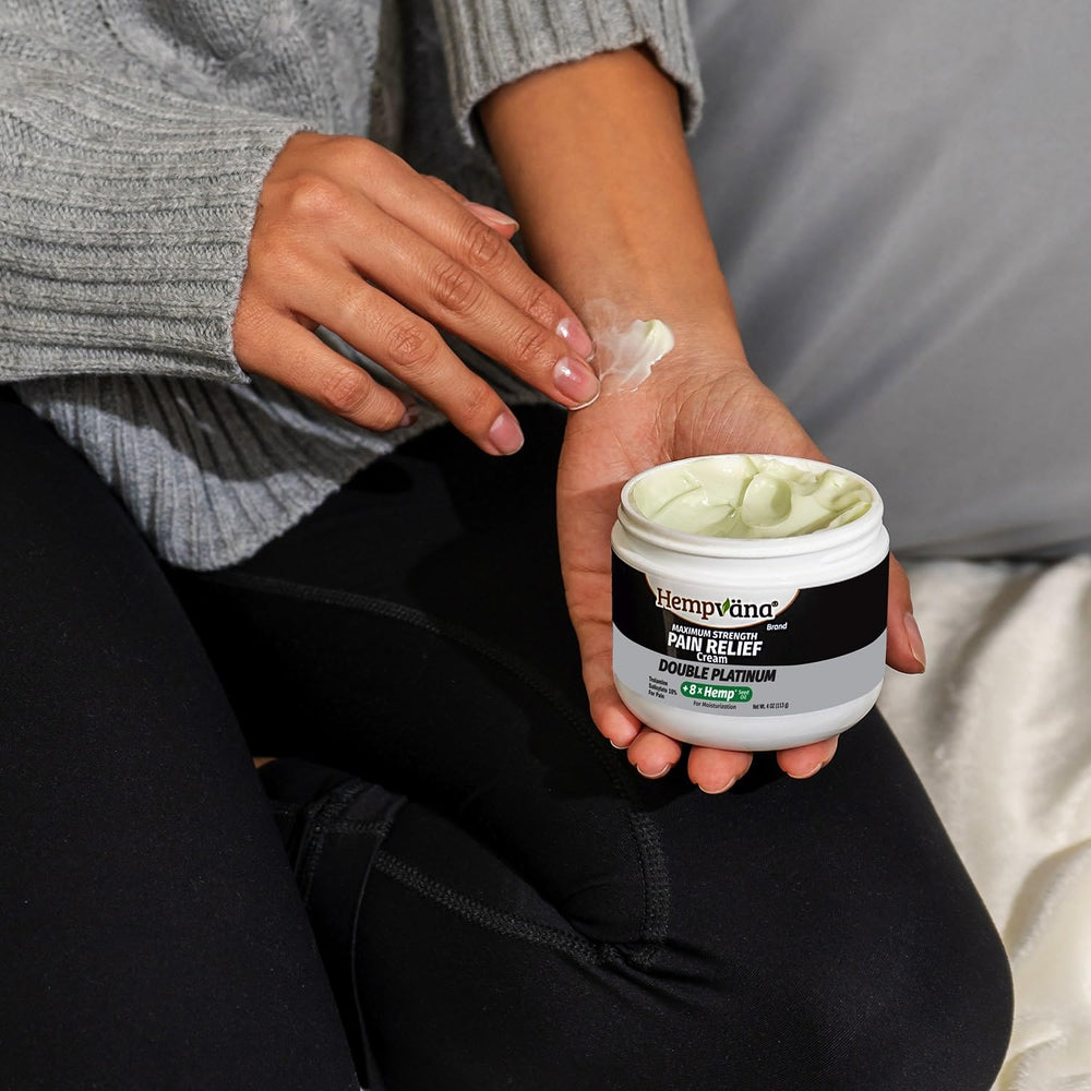 Hempvana Double Platinum Relief Cream odor-free formula in use