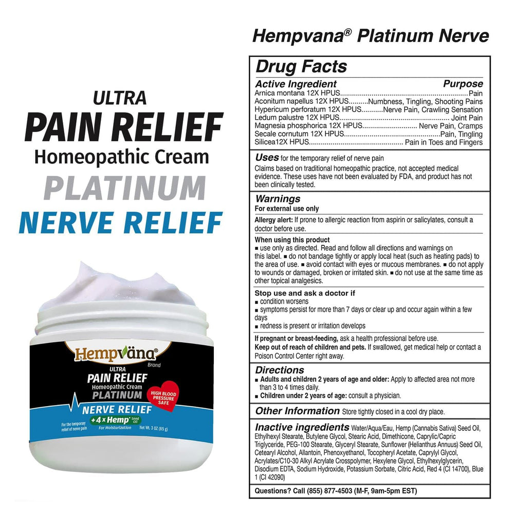 Hempvana Platinum Nerve Relief Cream applied to wrist for targeted relief