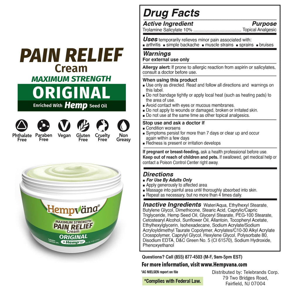 Hempvana Relief Cream on skin emphasizes non-greasy hydration.
