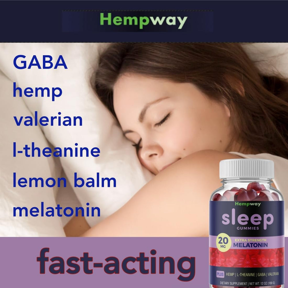 HEMPWAY gummies with hemp oil and GABA for calm evenings.