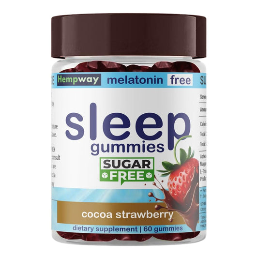 HEMPWAY melatonin-free sleep aid bottle shown for kids and adults with non-melatonin option