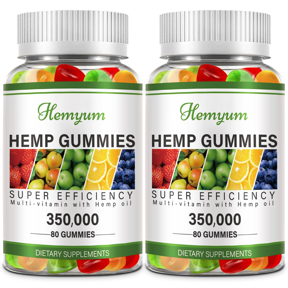 Hemyum Hemp Gummies 2-Pack bottle showing sleep support.