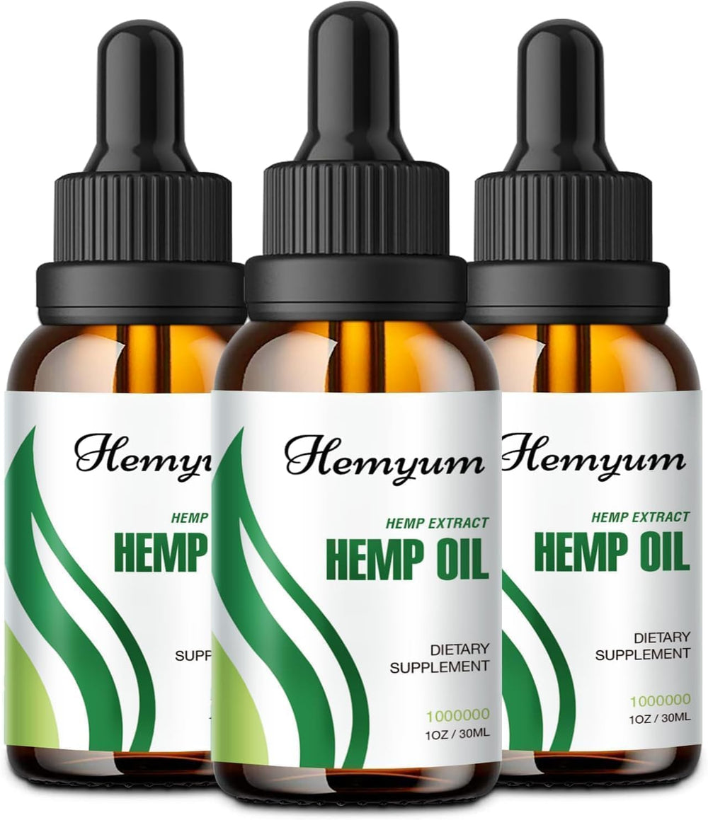 Hemyum hemp oil drops bottle with dropper for easy dosing and calm mood