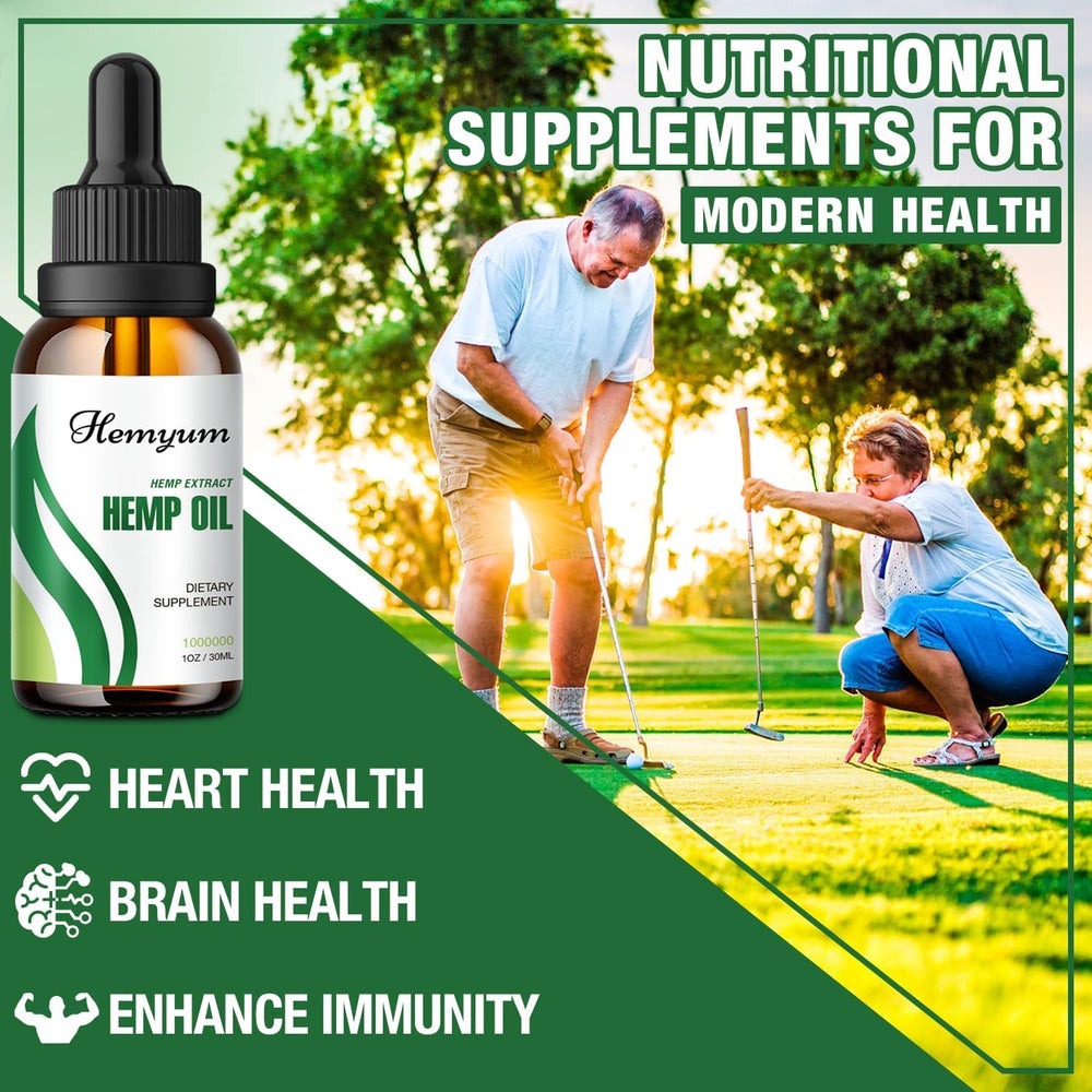 Hemyum hemp oil drops close-up showing rich golden oil for fast absorption