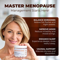Her Bodhi MENO ingredients closeup with ashwagandha for mood balance