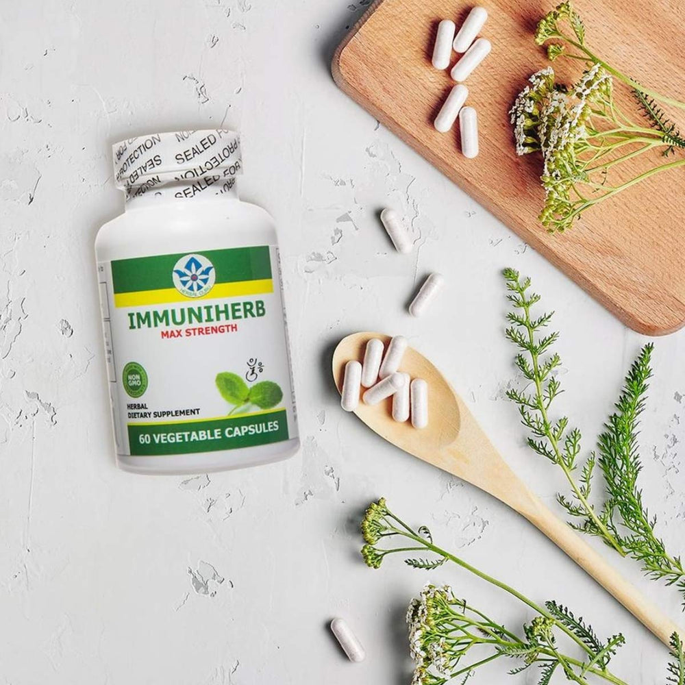 Lifestyle shot showing focus and energy while taking Immuniherb.