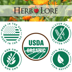 Herb Lore Chamomile Tincture being added to a drink for gentle calm.