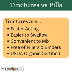 Herb Lore Ease The Quease label detail highlights USDA Organic and glycerine base.