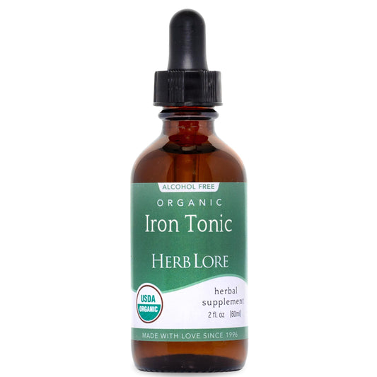 Herb Lore Iron Tonic bottle front view, gentle iron for kids