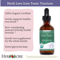 Herb Lore Iron Tonic dropper close-up for precise, kid-friendly dosing