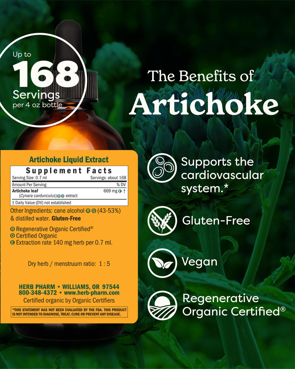 Dropper dispensing Artichoke Liquid Extract for easy dosing