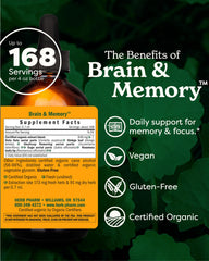 Herb Pharm Brain and Memory liquid label close-up highlighting cognitive-support blend