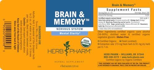 Herb Pharm Brain and Memory packaging ready for gifting