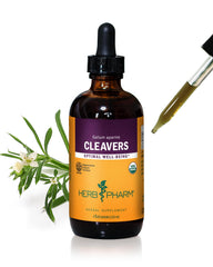 Herb Pharm Cleavers liquid extract bottle in a 4 oz amber bottle for easy daily use.