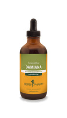 Herb Pharm Damiana liquid bottle ready for daily use in a calm routine.