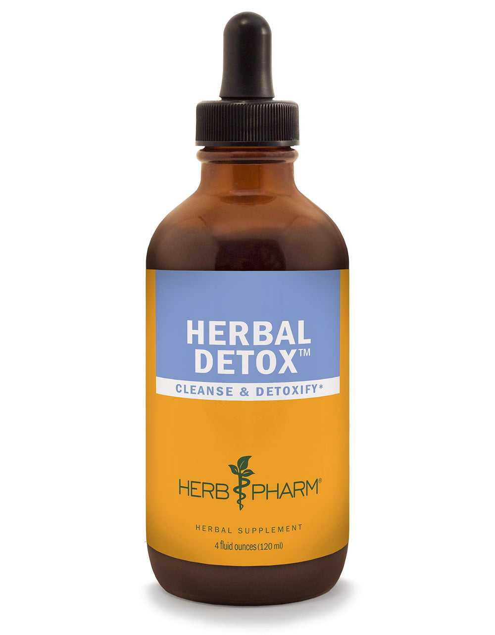 Herb Pharm Detox bottle label highlights ingredients for cleansing support