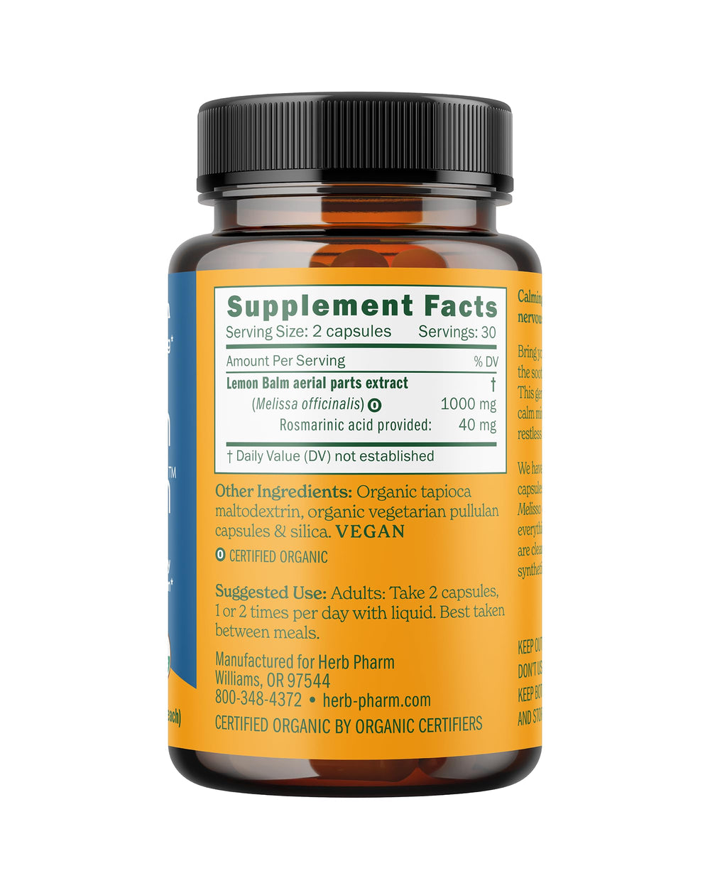 Capsules inside image illustrate convenient, melatonin-free calming ritual.