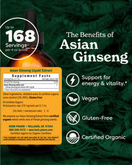 Herb Pharm Organic Panax ginseng roots highlighting organic sourcing.
