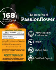 Herb Pharm Passionflower liquid extract being poured into a glass.