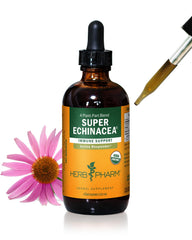 Herb Pharm Super Echinacea bottle highlights convenient liquid form for immune-friendly routines
