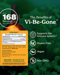 Virattack bottle label highlights organic, gluten-free formulation for mindful use