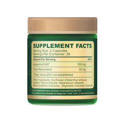 Herbal Bee liposomal NAD+ bottle label closeup showing clean formula