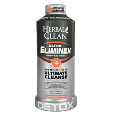 Herbal Clean straw-mango bottle offers fast detox support for a focused day.