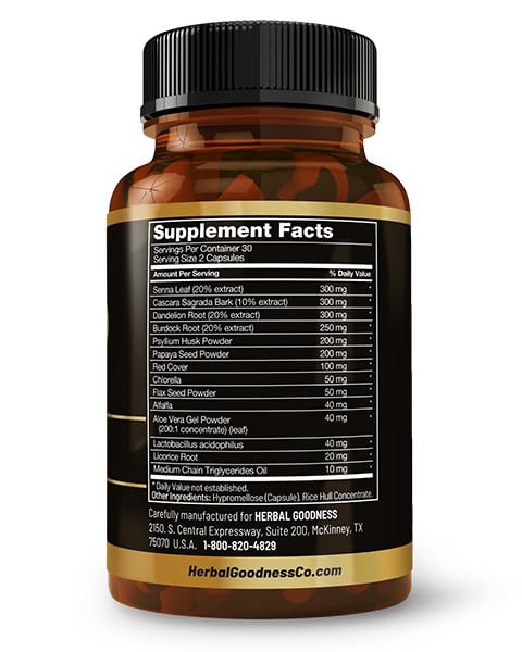 Close-up of Herbal Goodness capsules showing natural ingredients