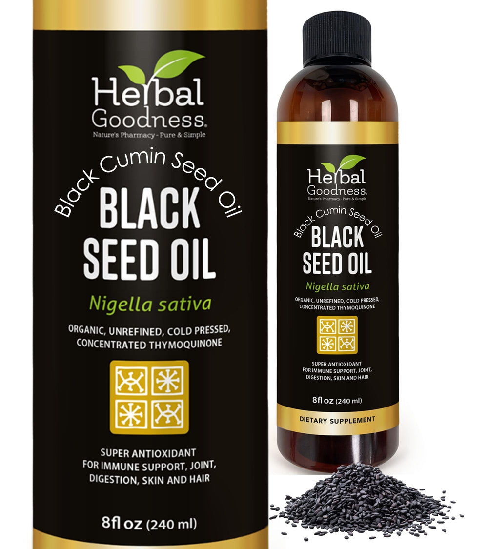 Herbal Goodness Black Seed Oil bottle for daily skin and hair care