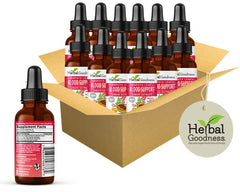 Gluten-free vegan label on Herbal Goodness bottle emphasizing dietary compatibility