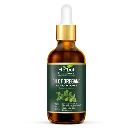 Herbal Goodness Oil of Oregano Drops bottle for convenient daily use and wellness.