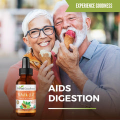 Herbal Goodness Papaya Leaf Extract amber tincture emphasizes purity and easy mixing