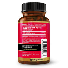 Herbal Goodness papaya leaf extract capsules close-up highlighting the product.