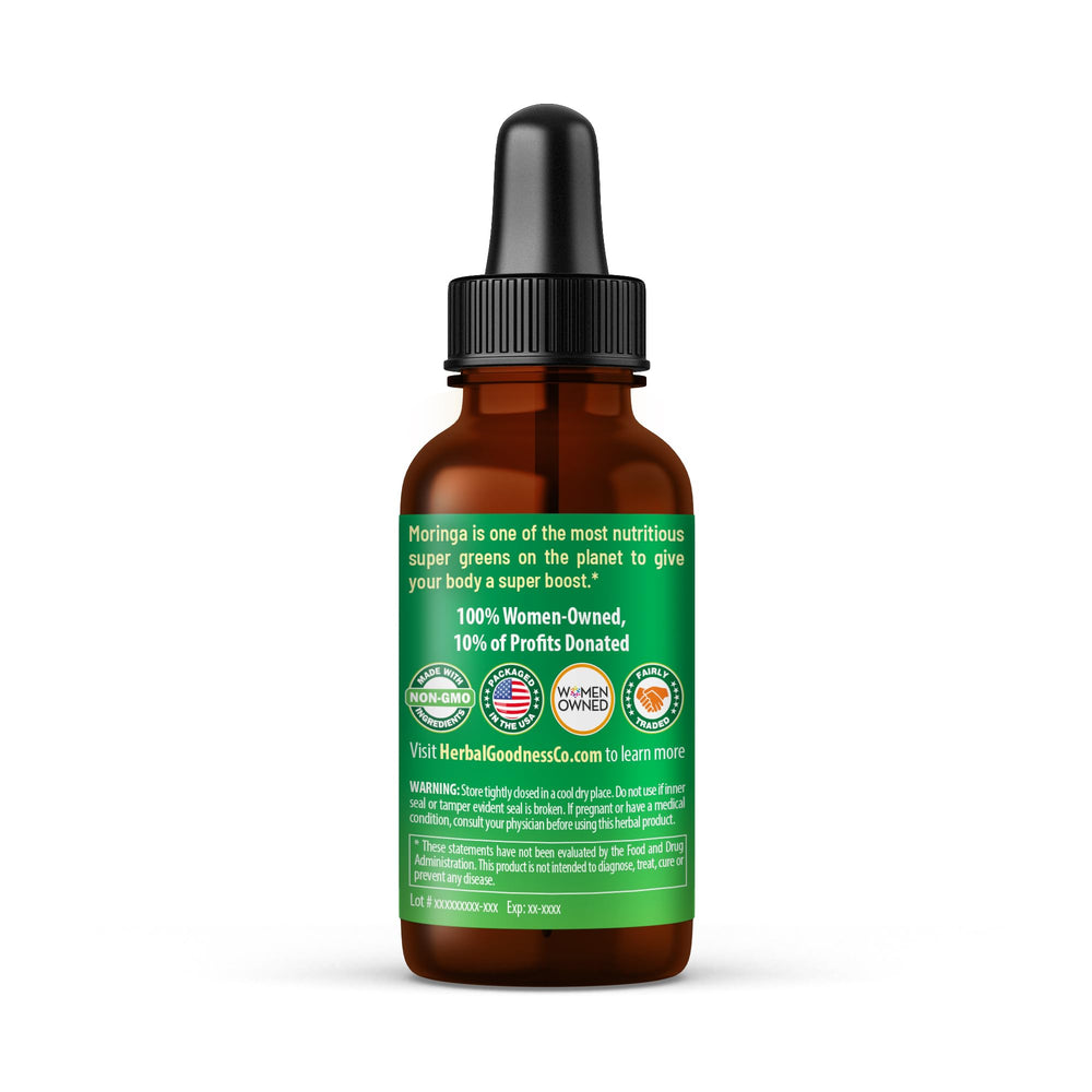 Herbal Papaya Moringa Liquid Drops label highlighting organic extract