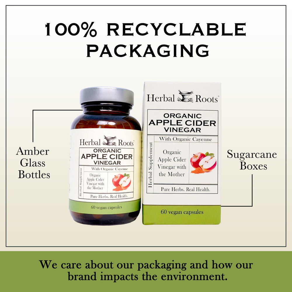 Herbal Roots capsules on a kitchen counter with natural lighting