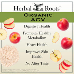 Herbal Roots Apple Cider Vinegar capsules with organic cayenne labeling