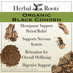 Herbal Roots Black Cohosh capsules ready for daily wellness.